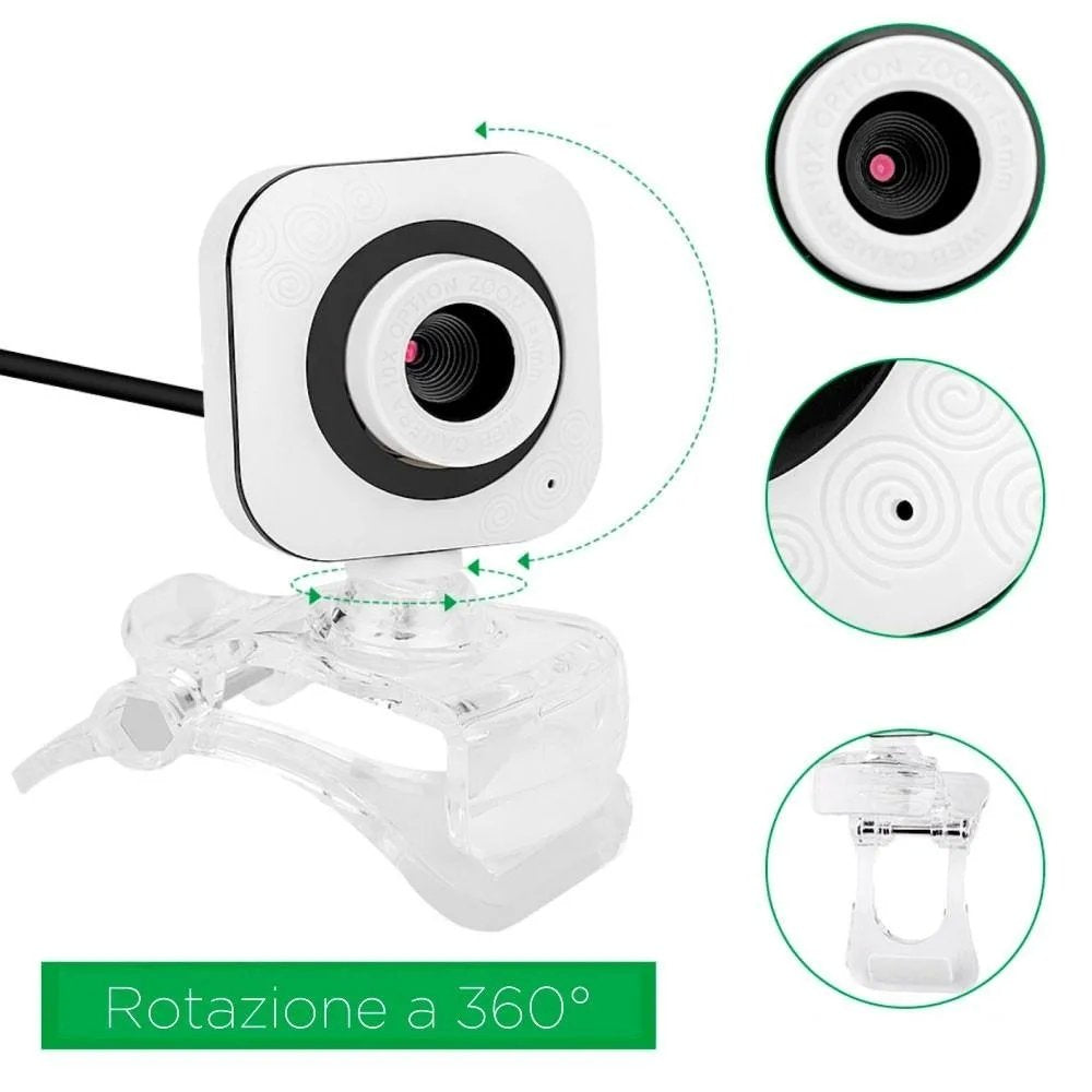 Webcam PC HD 480p con Microfono