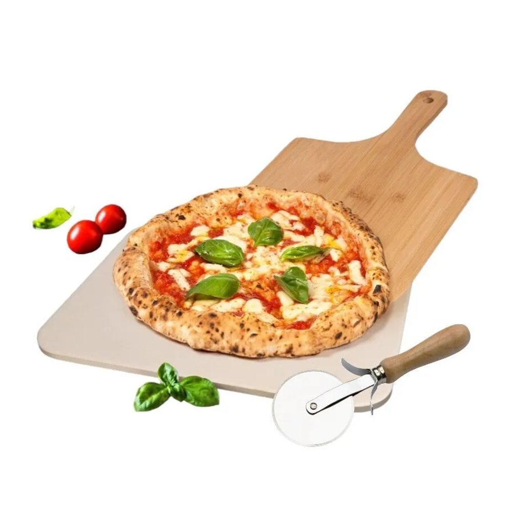 Pietra Refrattaria con Pala e Tagliapizza