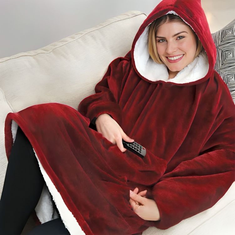 Felpa Fluffy Oversize con Cappuccio in Pile per Uomo e Donna