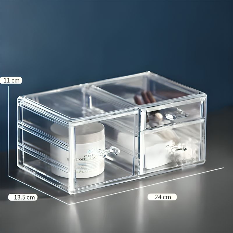 Organizer Trasparente Multiuso con Cassetti Antipolvere – Porta Cosmetici, Gioielli e Accessori