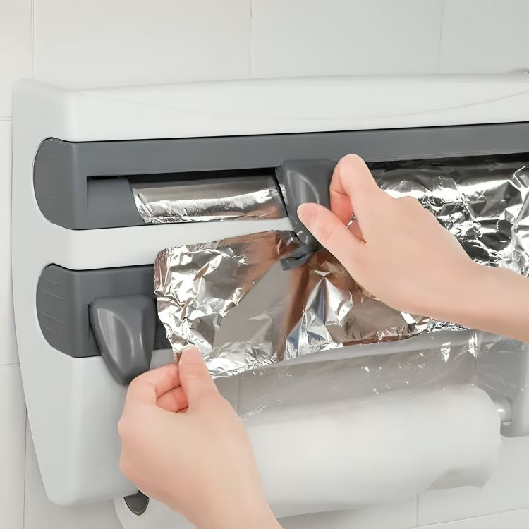 Supporto da Parete 4 in 1 per Cucina con Taglierina Integrata