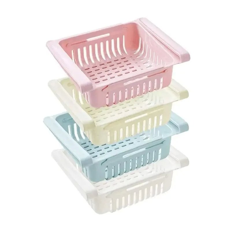 Organizer Frigo 4 Cassetti Regolabili in Plastica Alimentare