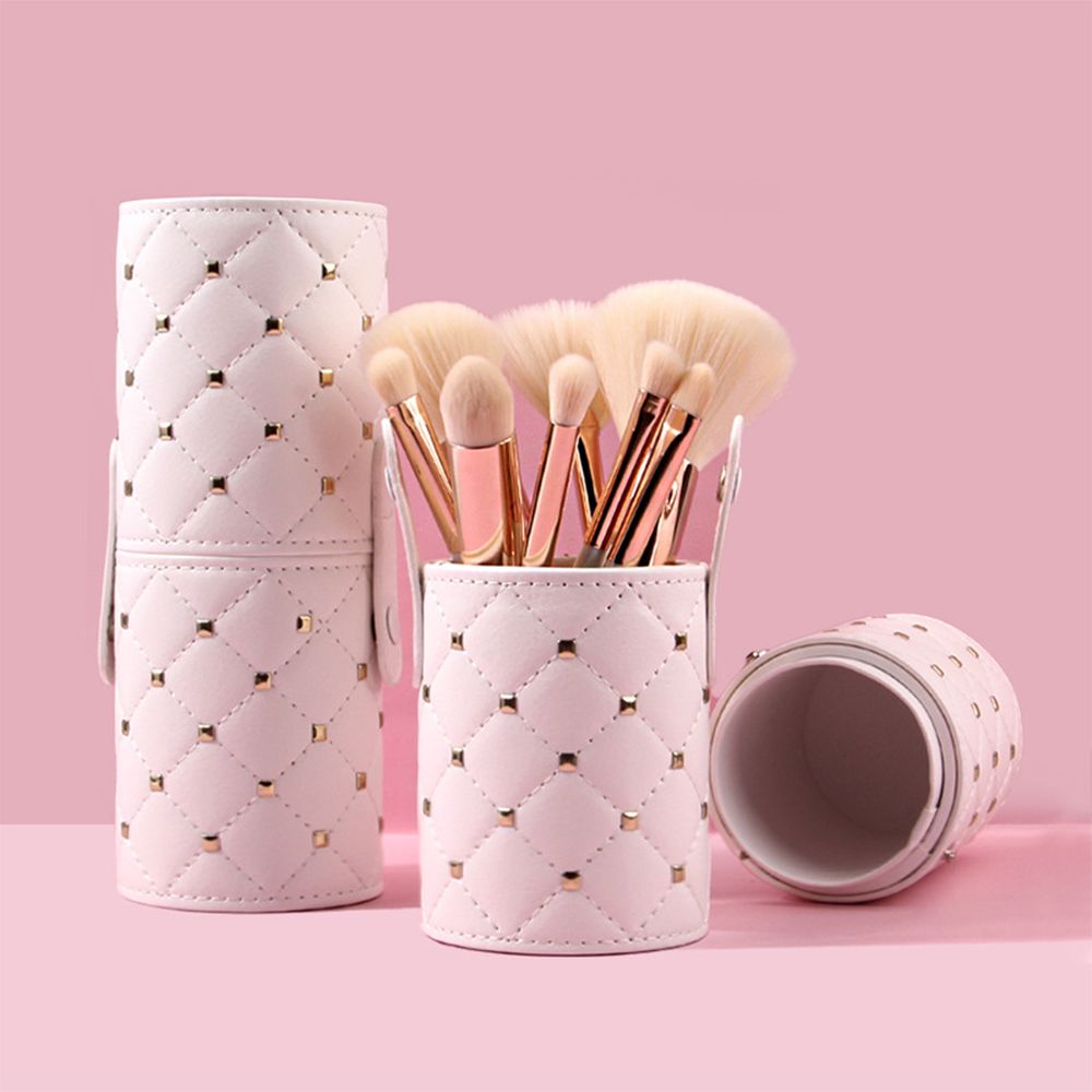 Pennelli Make Up Viso e Occhi 10 Pezzi con Custodia Rigida