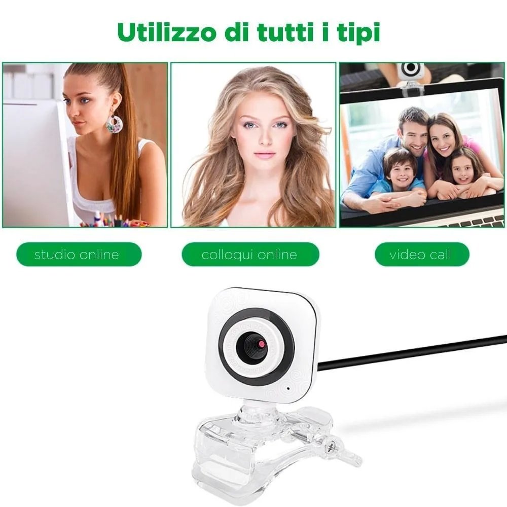 Webcam PC HD 480p con Microfono