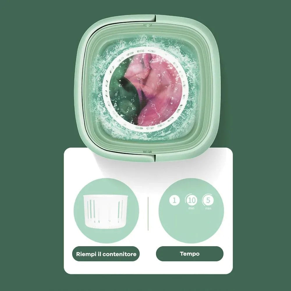 Lavatrice Portatile Pieghevole con Centrifuga