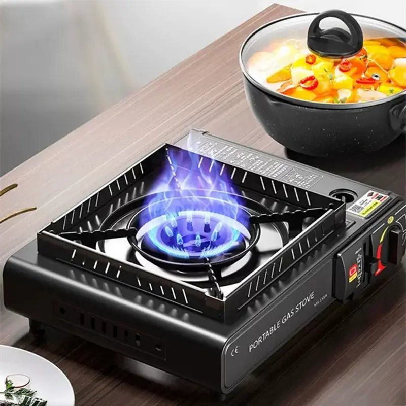 Fornello a Gas Portatile con Accensione Automatica e Fiamma Regolabile
