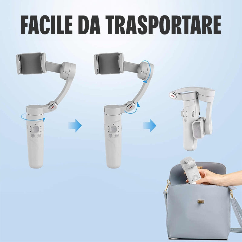 Stabilizzatore Gimbal Motorizzato a 3 Assi con Tracciamento Intelligente e Controllo Remoto