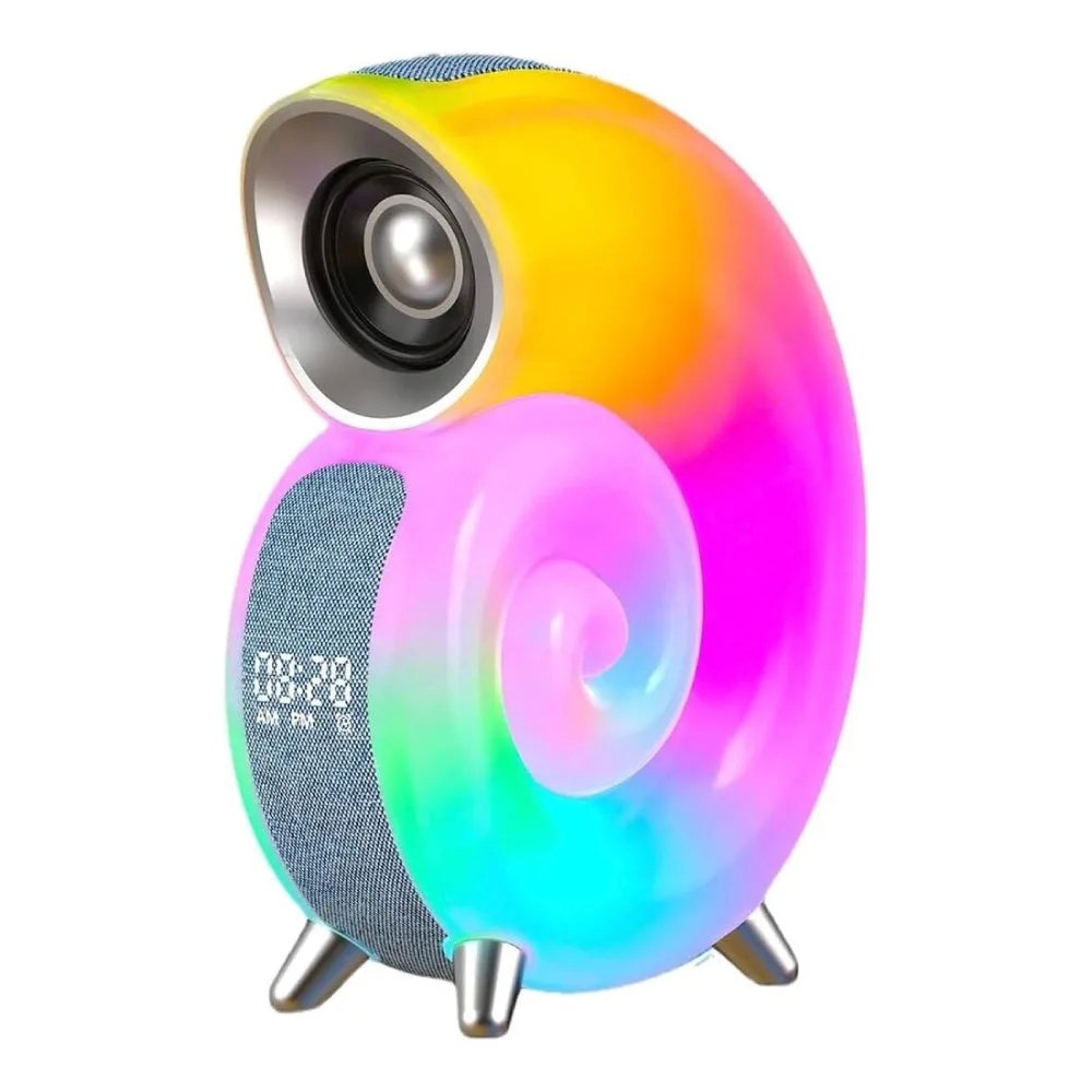 Lampada Notturna LED a Forma di Conchiglia con Altoparlante Bluetooth Sveglia