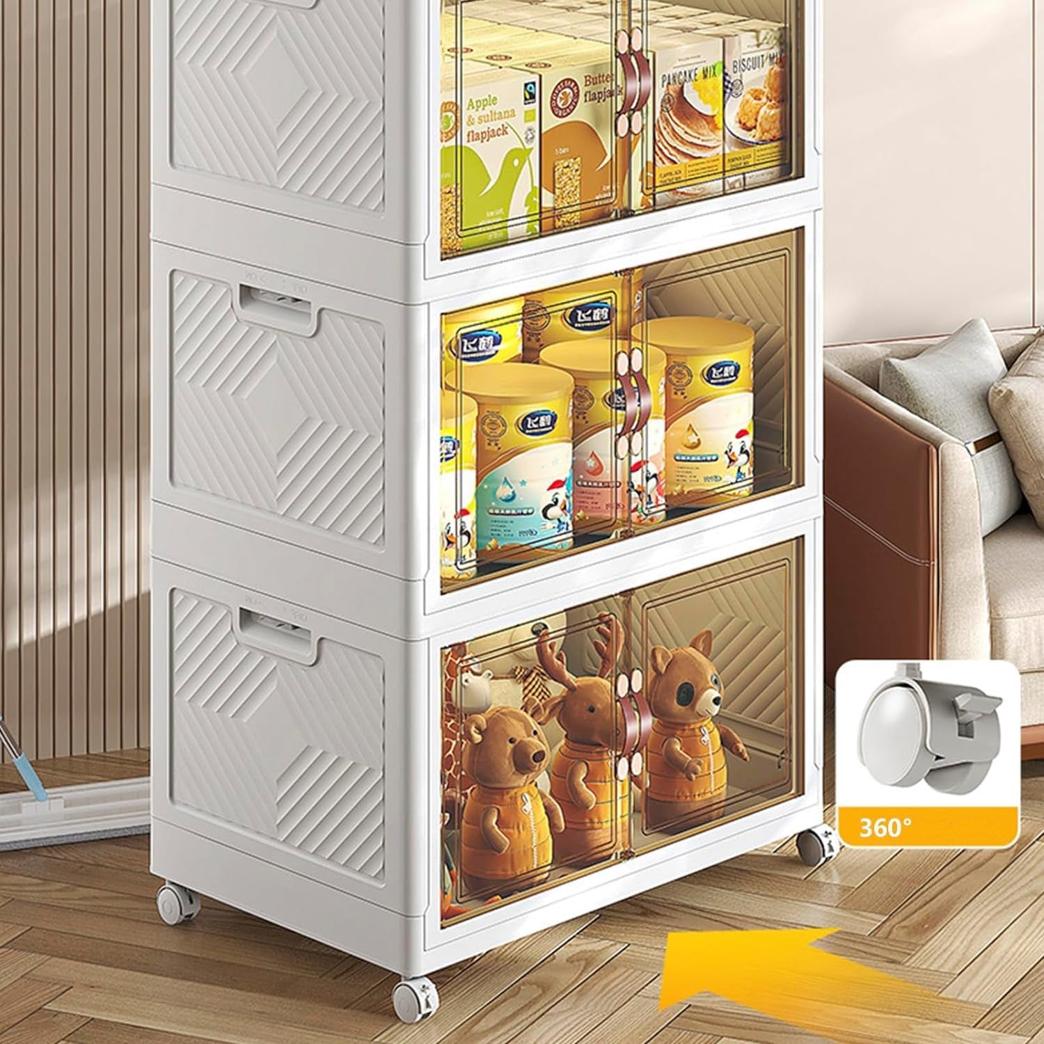 Organizzatore Pieghevole Multi-Livello con Ruote