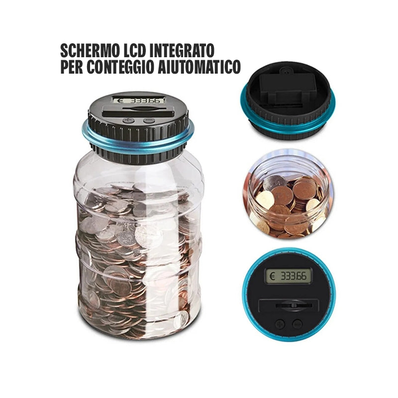 Salvadanaio Digitale con Contatore LCD per Monete