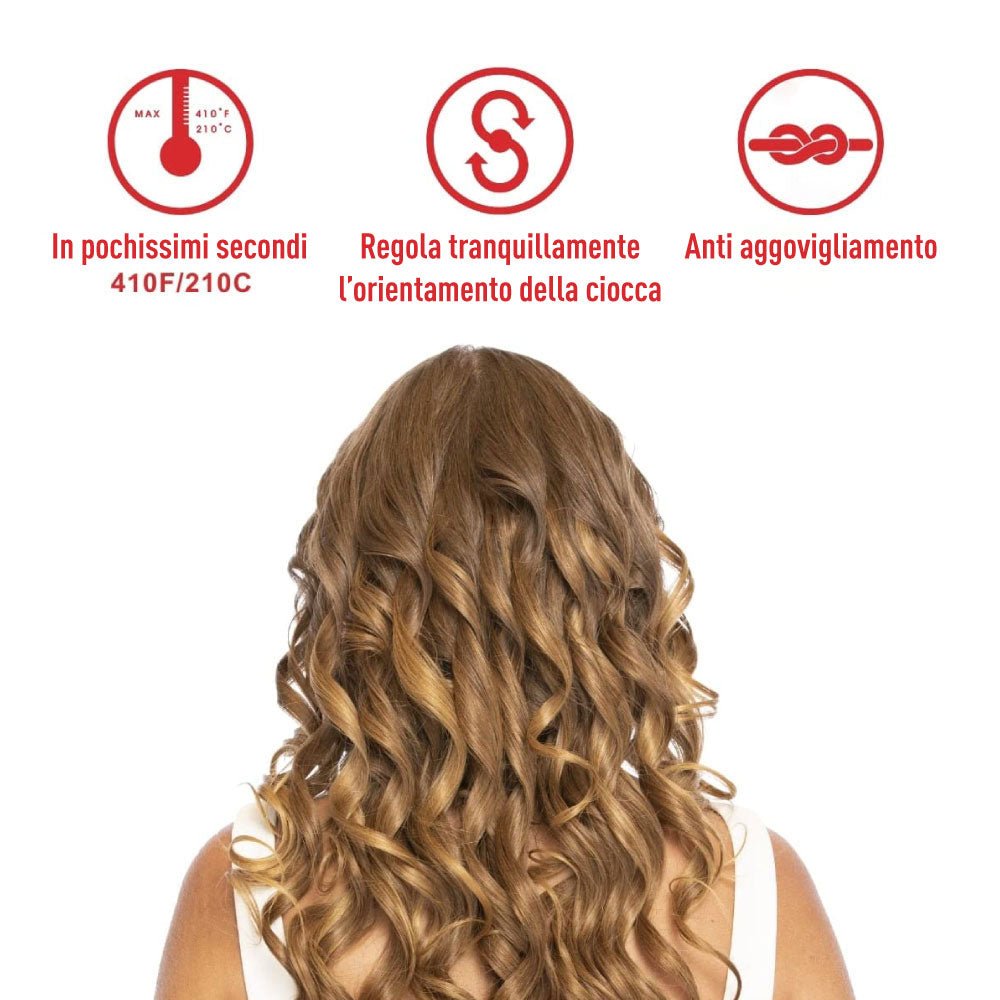 Arricciacapelli Automatico con Display Digitale Ricci e Onde Perfette