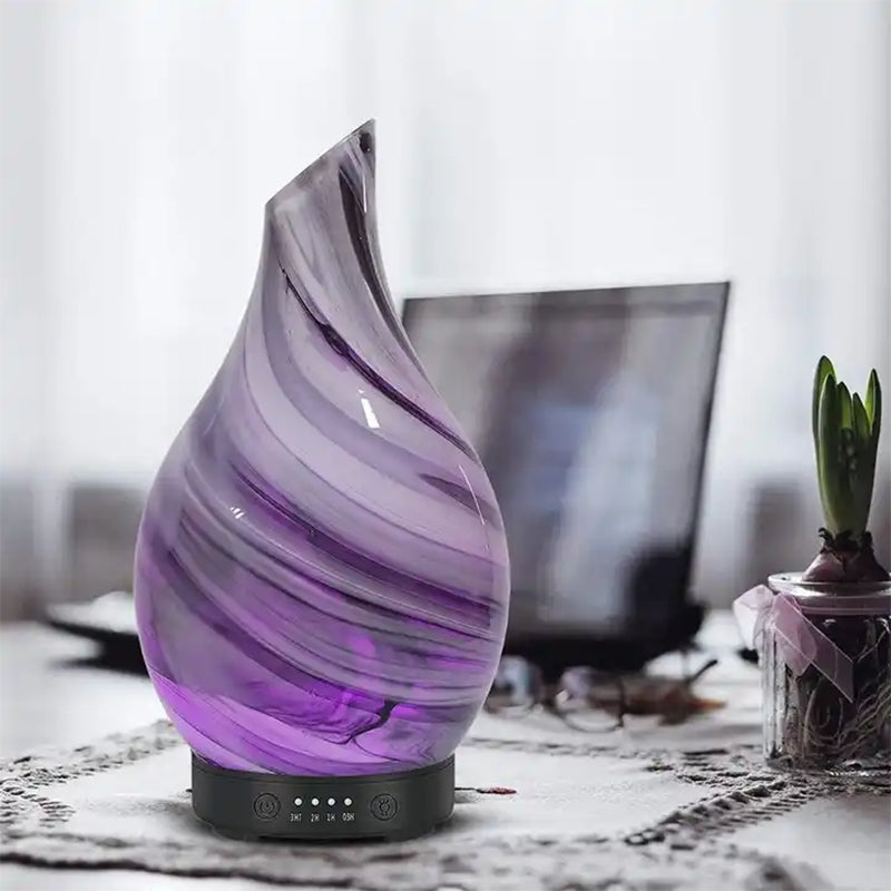 Diffusore di Aromi Elegante con Luce LED e Design in Vetro