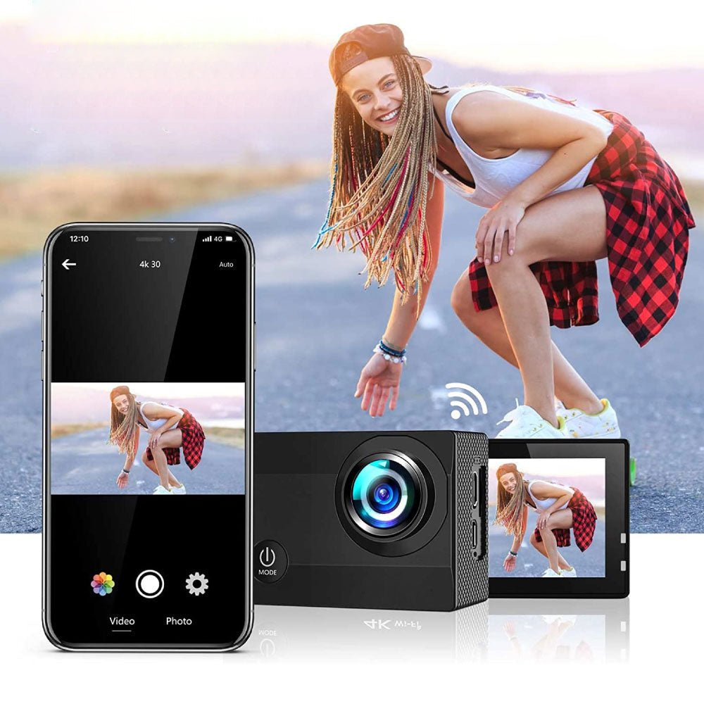 Action Camera Sportiva HD con Schermo Integrato