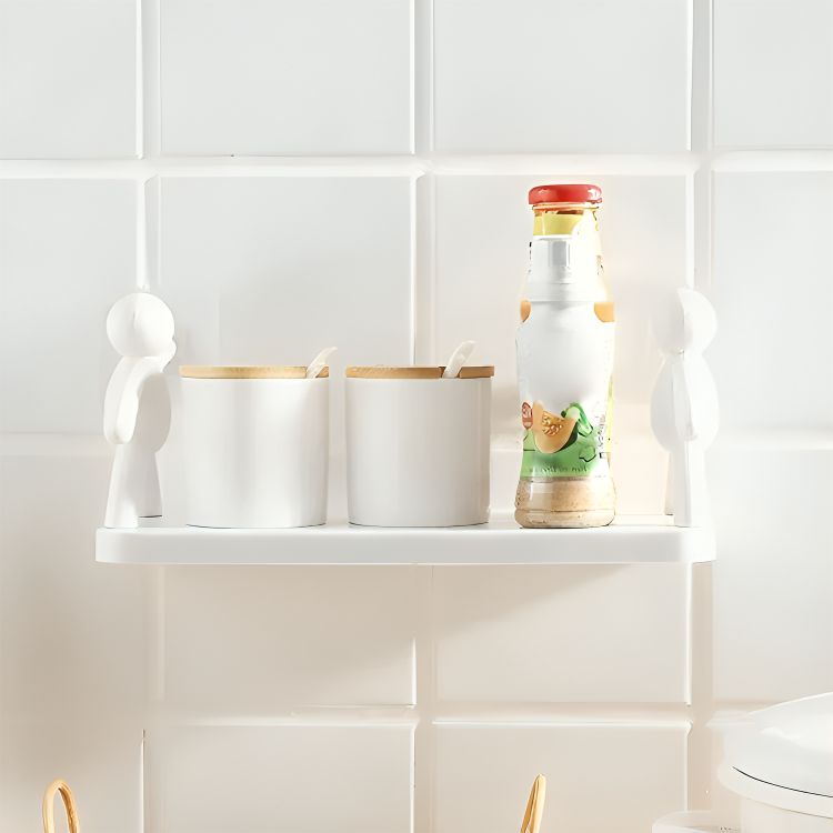 Mensola Adesiva Decorativa con Omini – Supporto Senza Fori