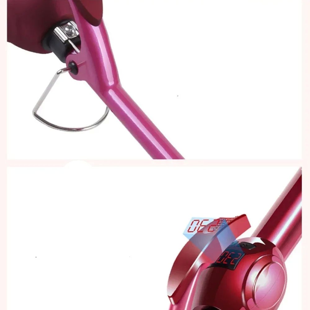 Ferro Arricciacapelli Afro Professionale 9mm con Display LCD e Rivestimento in Ceramica