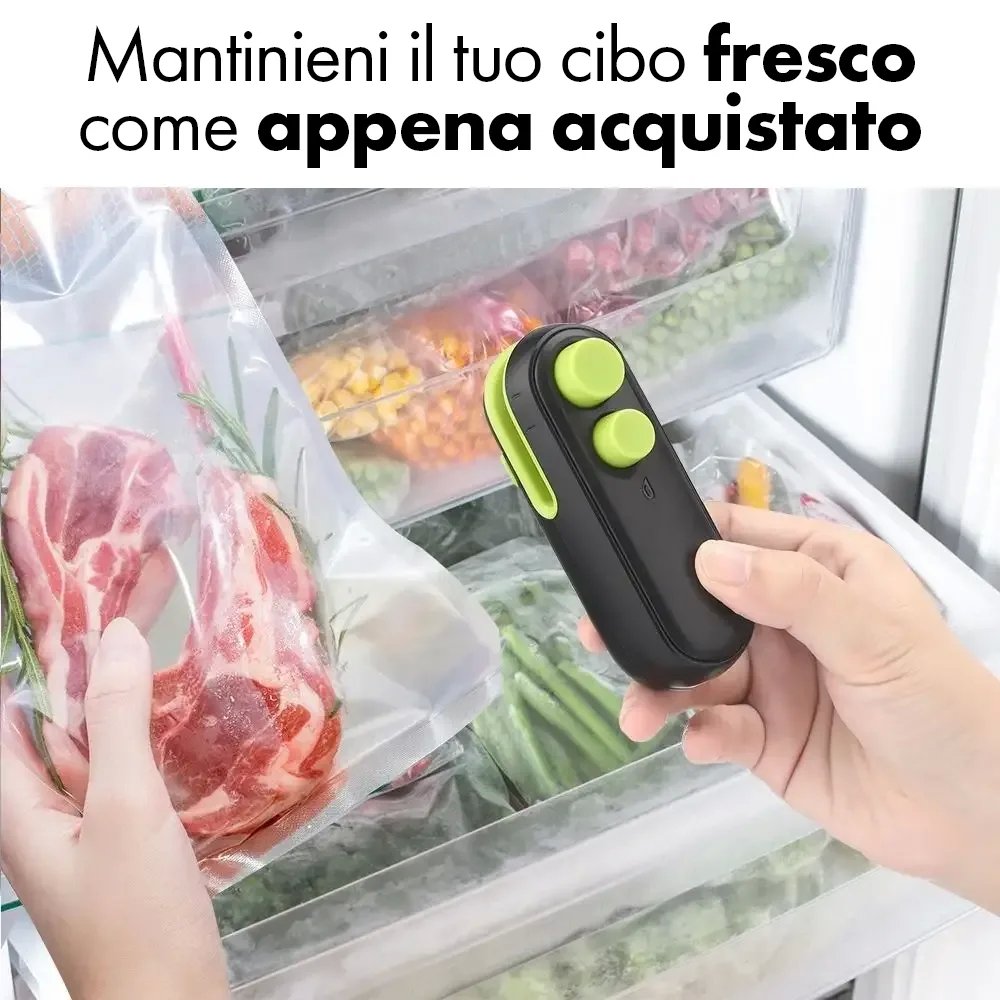 Sigillatrice Portatile Ricaricabile Termosaldatore Sacchetti Plastica Alimenti Freschi