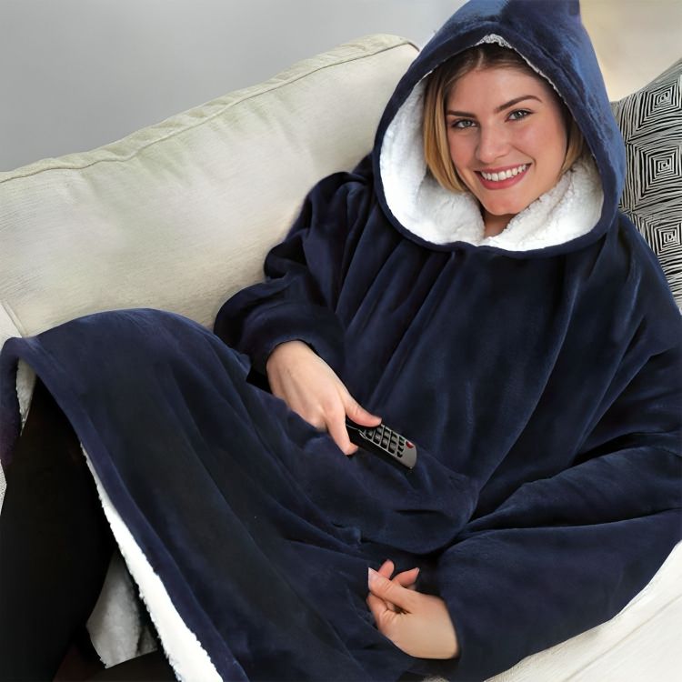 Felpa Fluffy Oversize con Cappuccio in Pile per Uomo e Donna