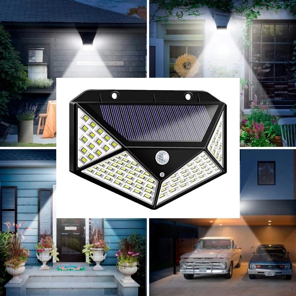 Kit 4 Luci Solari LED da Esterno con Sensore di Movimento