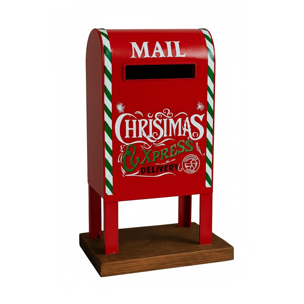 Cassetta Delle Lettere Natalizia Decorativa 35 Cm In Metallo Christmas Mailbox