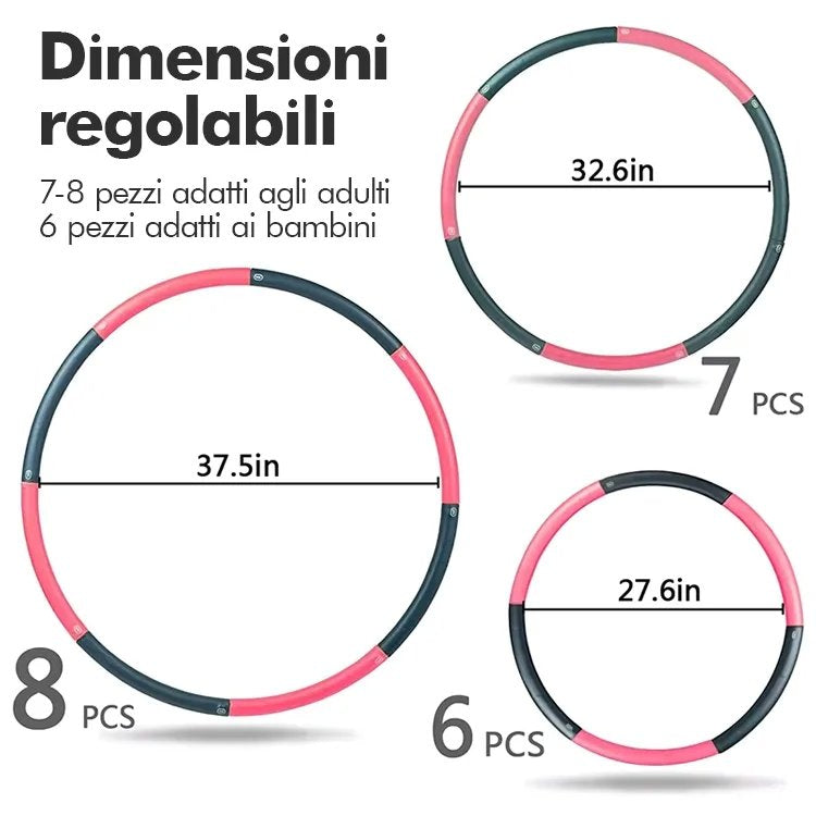 Hula Hoop Fitness Modulare con Peso Regolabile