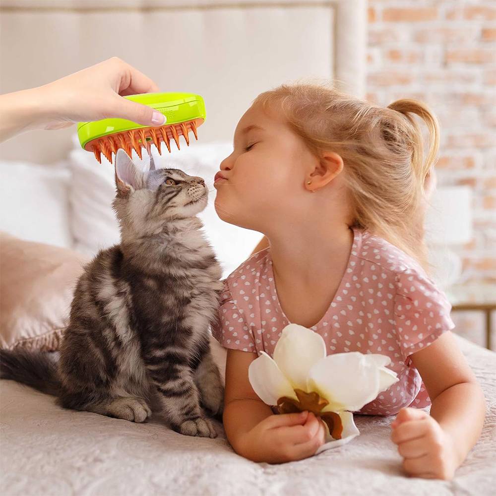 Spazzola a Vapore Ricaricabile per Cani e Gatti