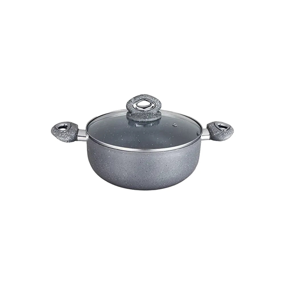 Pentole Antiaderenti Trio in Alluminio con Rivestimento 5 Strati e Coperchi in Vetro
