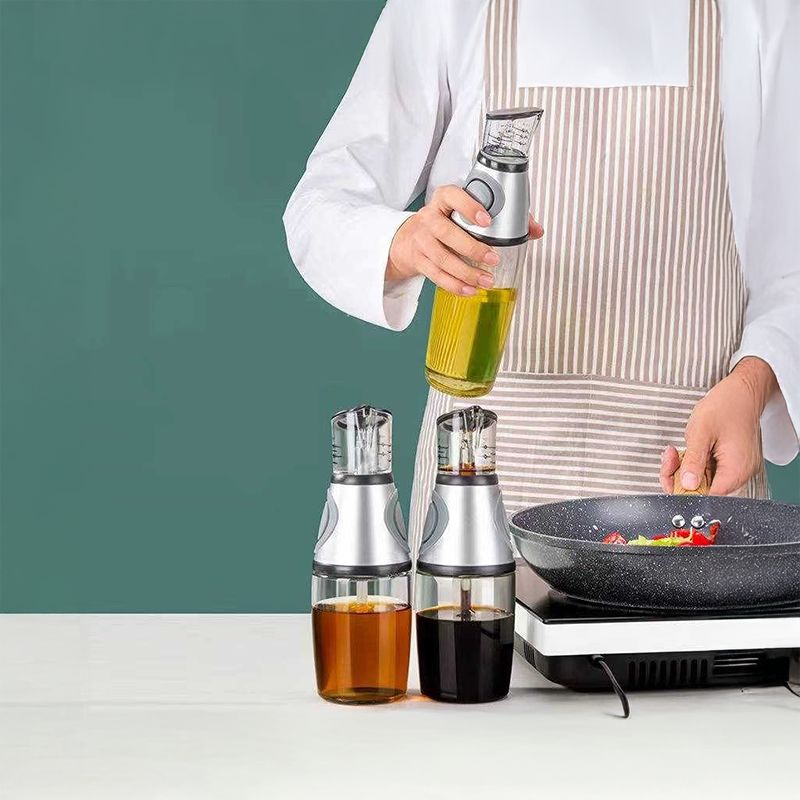 Bottiglia Dispenser in Vetro per Olio e Aceto con Erogatore Integrato