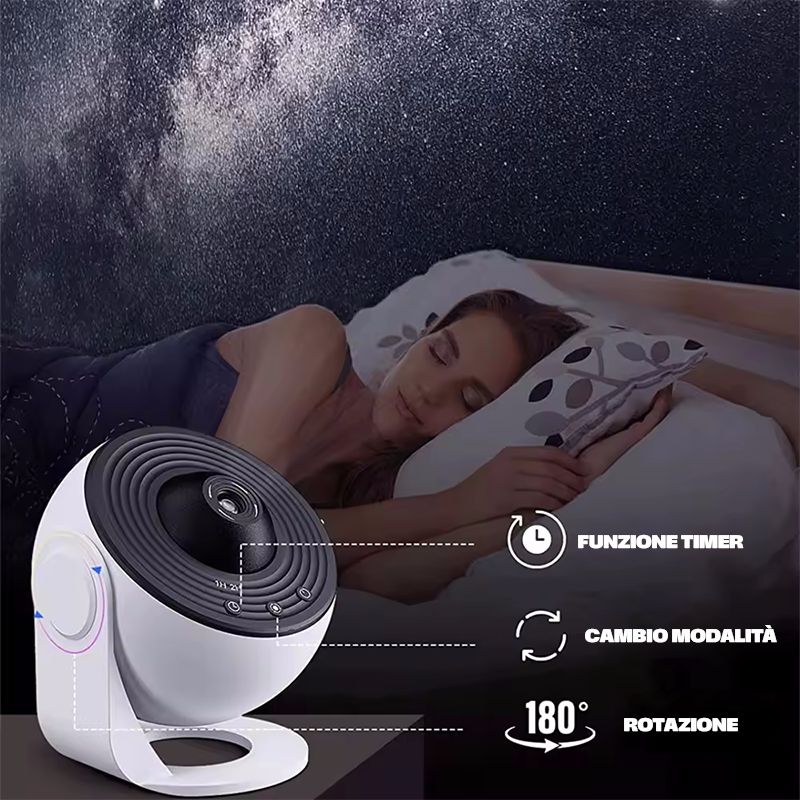 Proiettore LED Galaxy Lampada Atmosfera Spaziale con Scenari Stellari