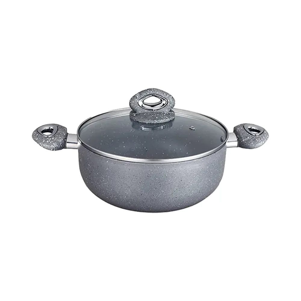 Pentole Antiaderenti Trio in Alluminio con Rivestimento 5 Strati e Coperchi in Vetro