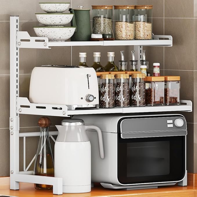 Mensola Cucina Regolabile per Microonde in Acciaio