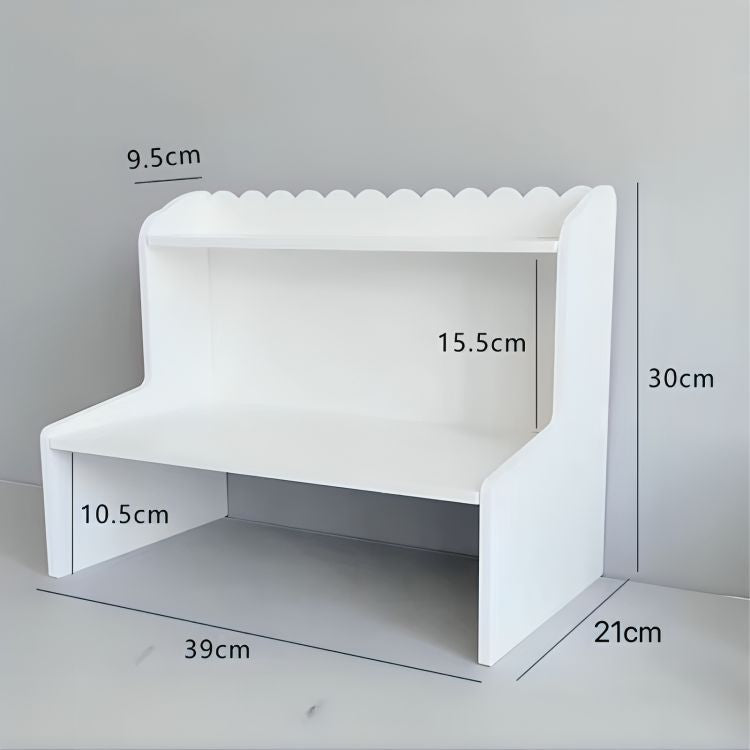 Scaffale Organizer a Due Ripiani – Porta Libri Cosmetici Accessori Salvaspazio Moderno
