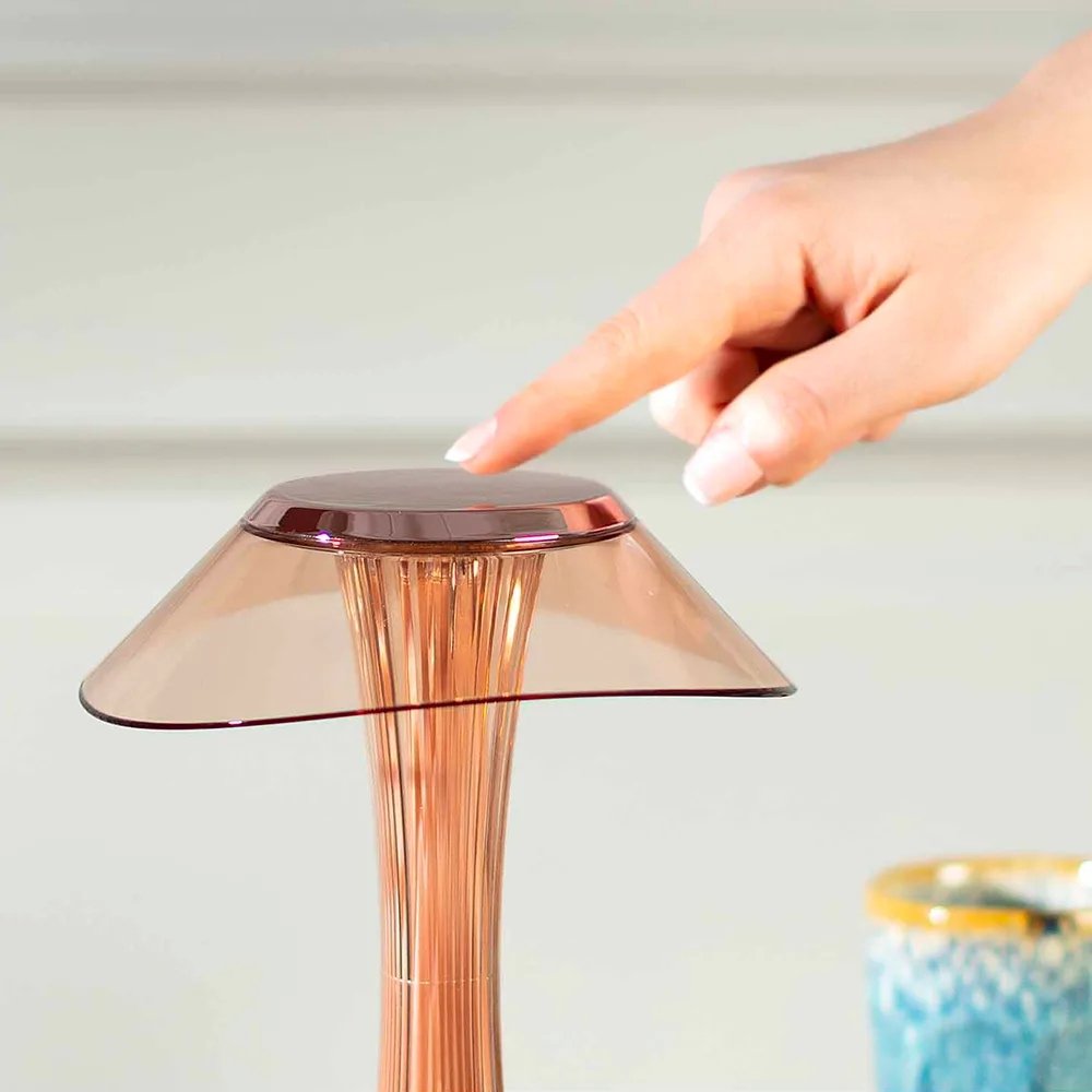 Lampada Touch Ricaricabile in Rame con 3 Temperature di Colore