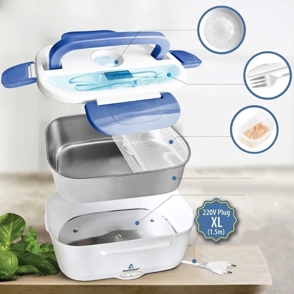 Porta Pranzo Elettrico a Doppio Scomparto con Riscaldamento Rapido