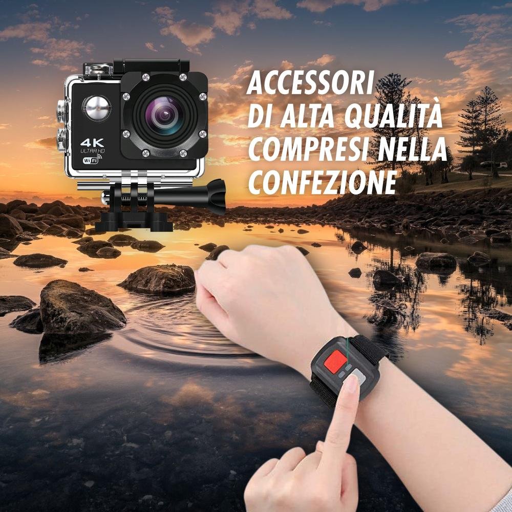 Action Camera Sportiva HD con Schermo Integrato