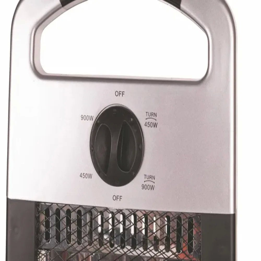 Stufa Elettrica al Carbonio 900W con 2 Elementi Riscaldanti e Termostato Regolabile