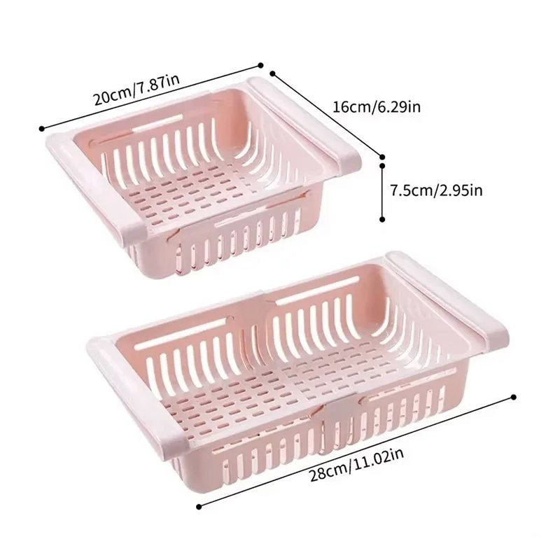 Organizer Frigo 4 Cassetti Regolabili in Plastica Alimentare
