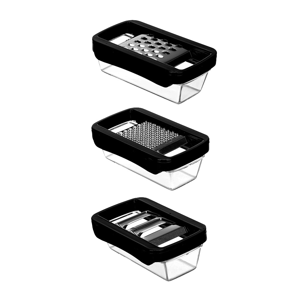 Set Grattugie da Cucina Multifunzione con Contenitore