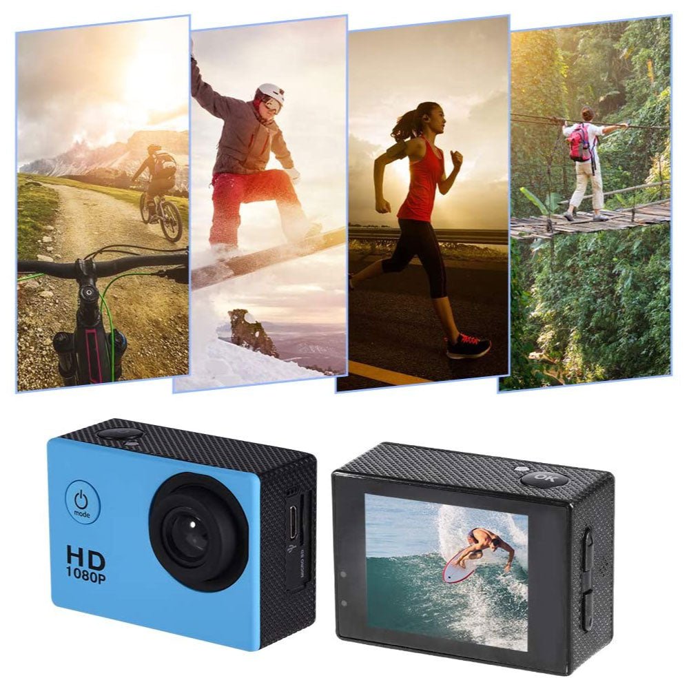 Action Camera Sportiva HD con Schermo Integrato