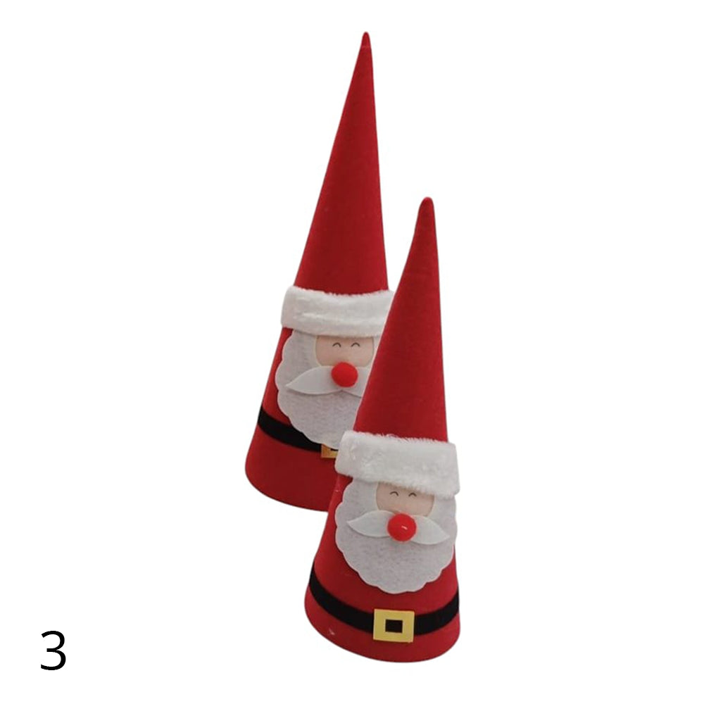 Addobbo Cono Babbo Natale in Tessuto