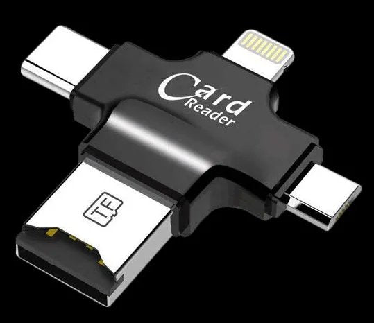 Chiavetta USB 4 in 1 Lightning, Micro USB, USB-A e Type-C per Backup Rapido e Sicuro