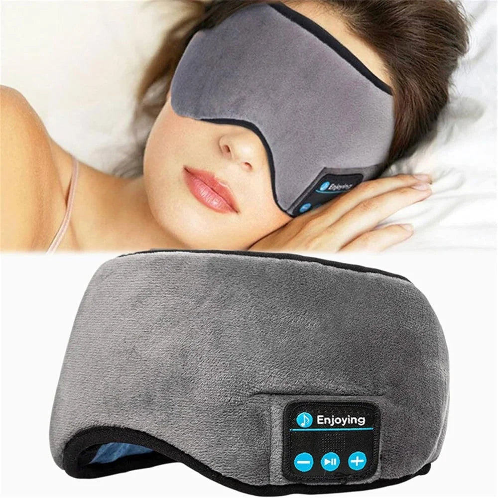 Maschera per Dormire con Audio Bluetooth e Blocco Luce