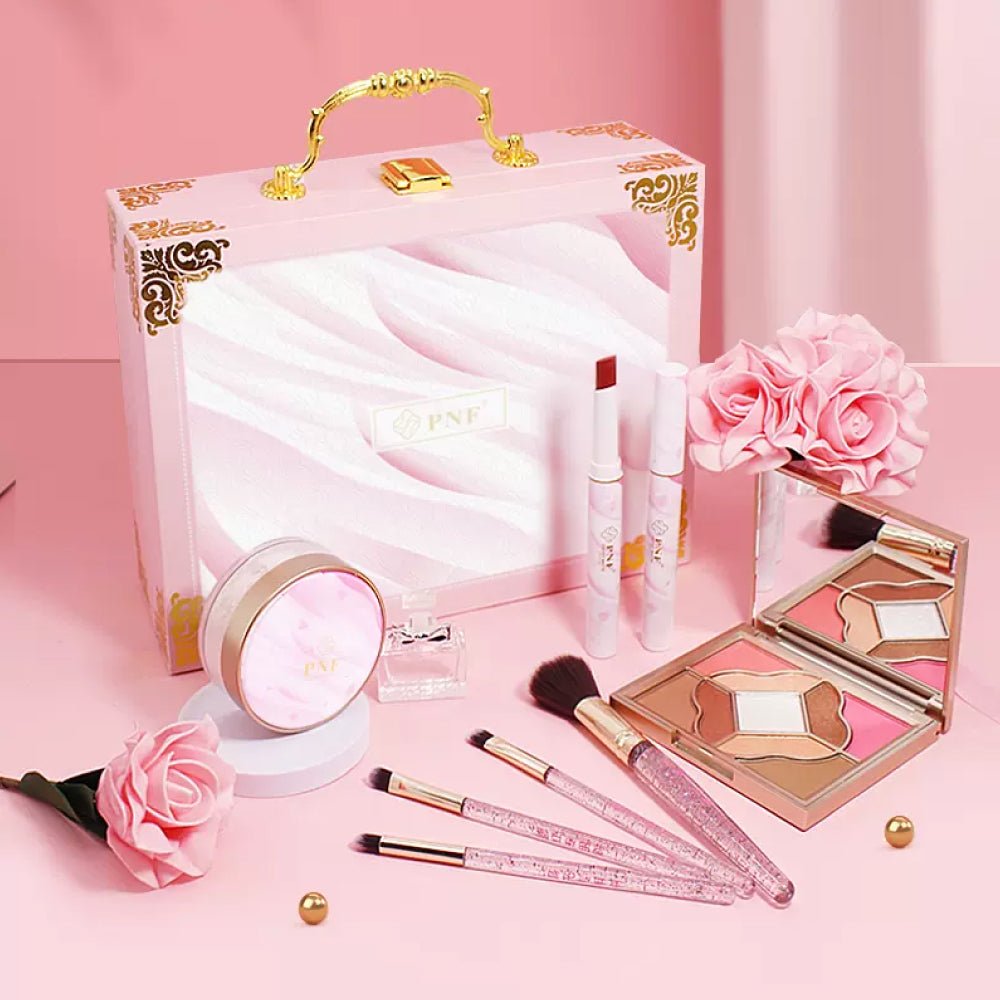 Box Bellezza Make-Up Kit Completo con 13 Accessori e Specchio Interno