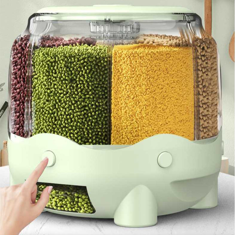 Contenitore Rotante da 8L per Riso, Cereali e Legumi