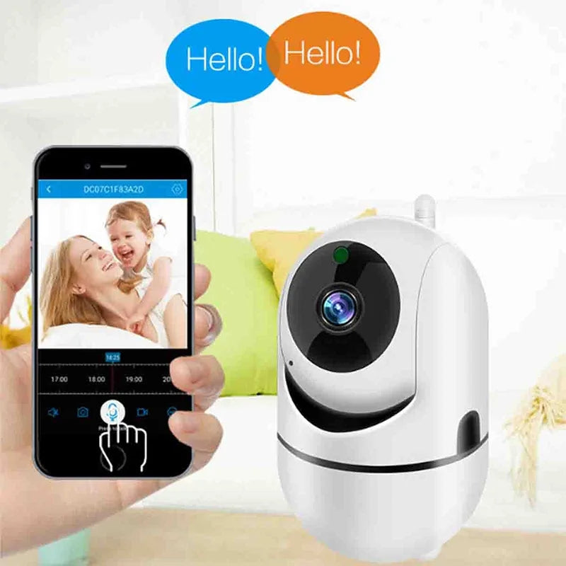 Telecamera Wireless Sicurezza Casa 1080p HD Visione Notturna Audio Bidirezionale App Mobile