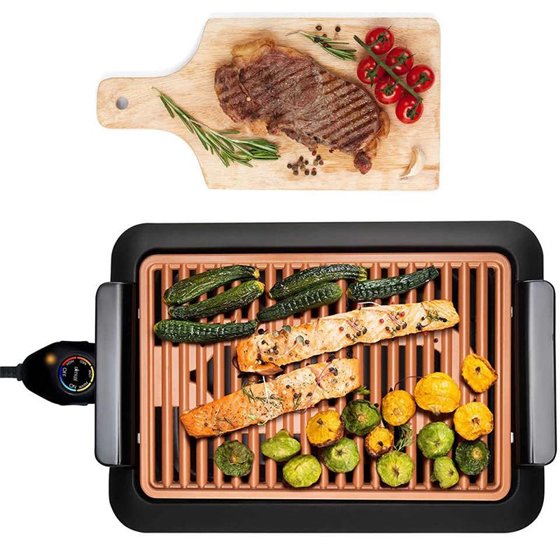 Griglia Elettrica 1200W Antiadherente – Piastra Removibile per Barbecue Indoor