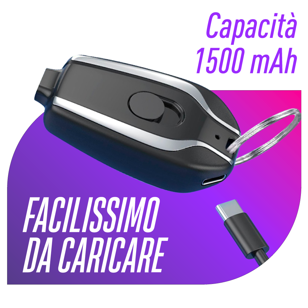 Power Clip Mini Power Bank Portachiavi Ricaricabile
