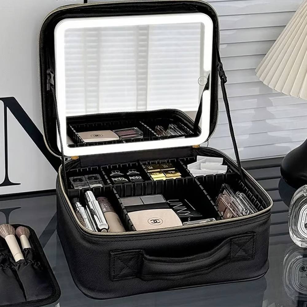 Beauty Case Make-Up con Specchio LED e Luce Regolabile
