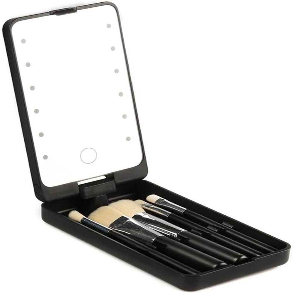 Specchio LED Portatile Beauty Routine con Contenitore
