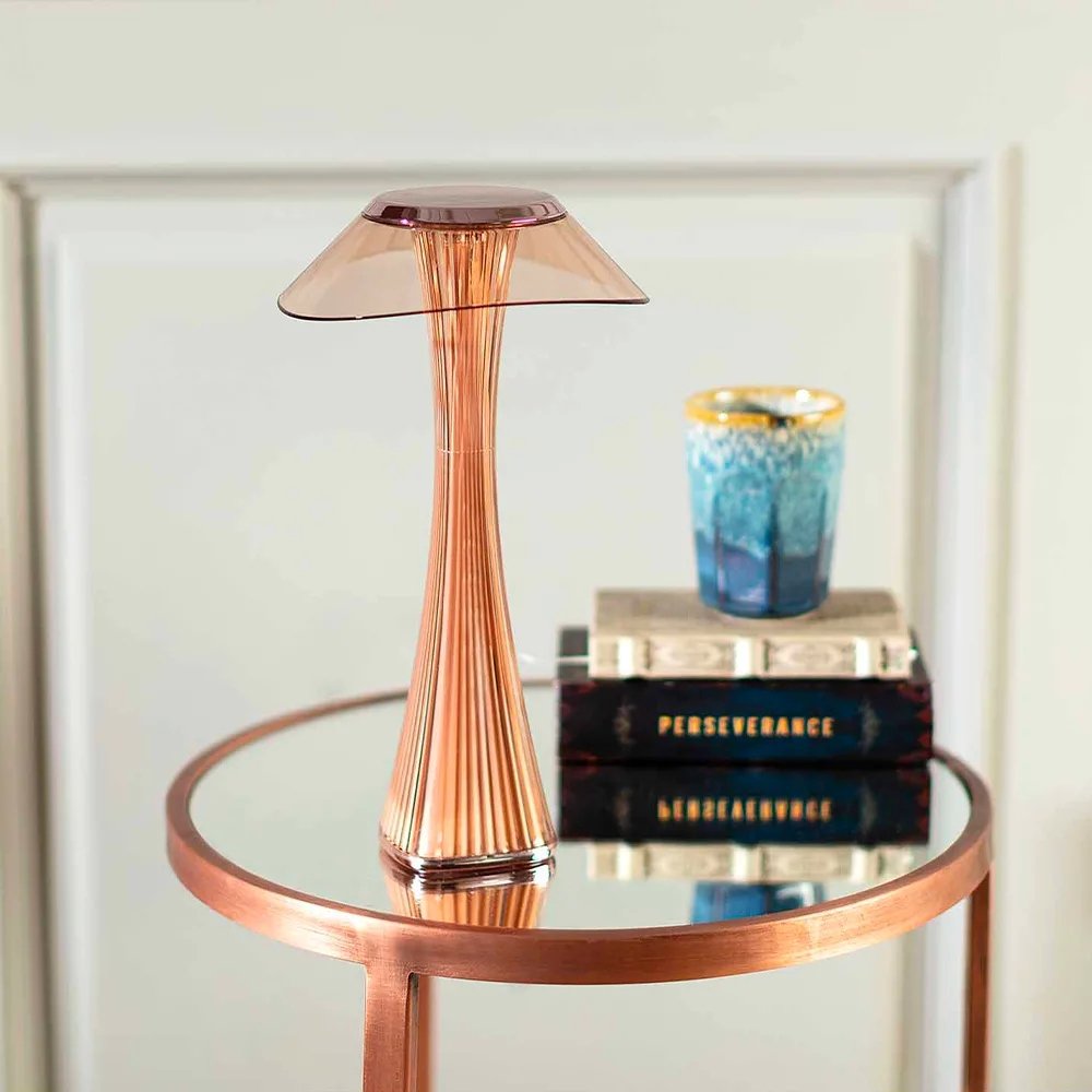 Lampada Touch Ricaricabile in Rame con 3 Temperature di Colore