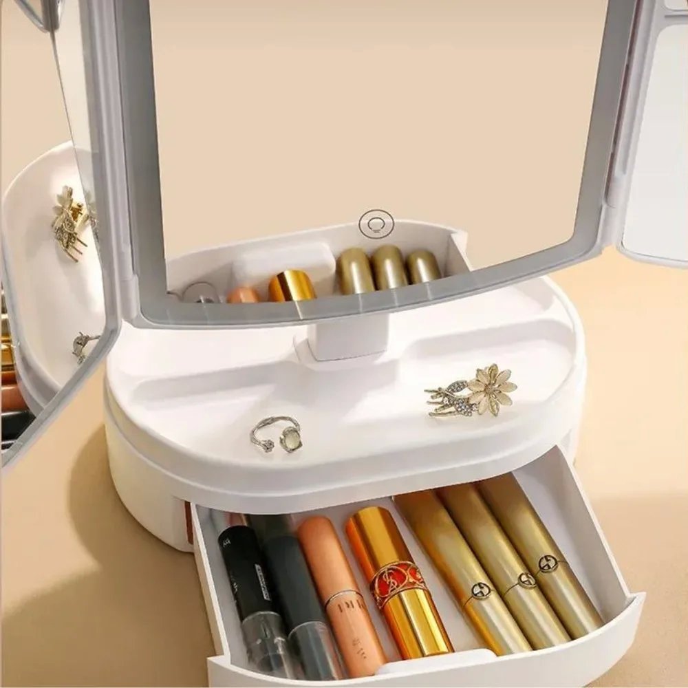 Specchio Trucco LED Pieghevole da Tavolo